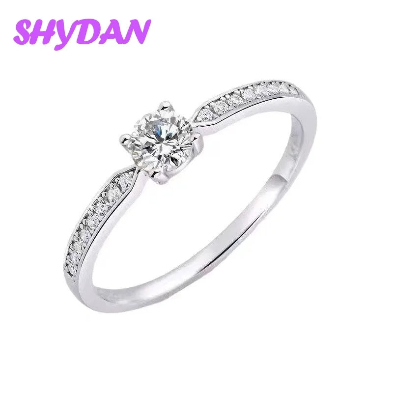 Sterling Silver Moissanite Ring for Women - Fashion Jewelry