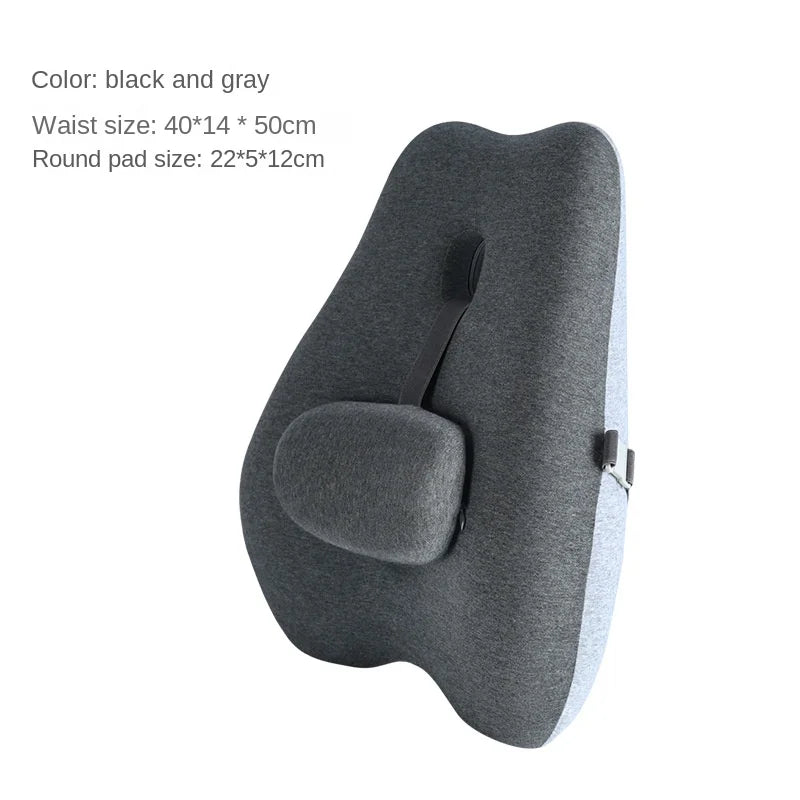 Adjustable Memory Foam Office Seat Back Pillow - Support Cushion for Lumbar & Comfort
