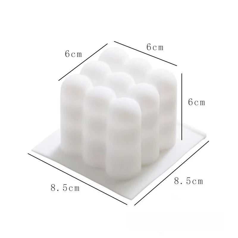 Candle Making Silicone Mold Cube Sphere Resin Gypsum Craft Kit - Reusable