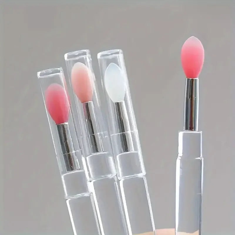 Portable Silicone Lip Brush Set with Cover - Soft Multifunctional Lip Makeup Applicators