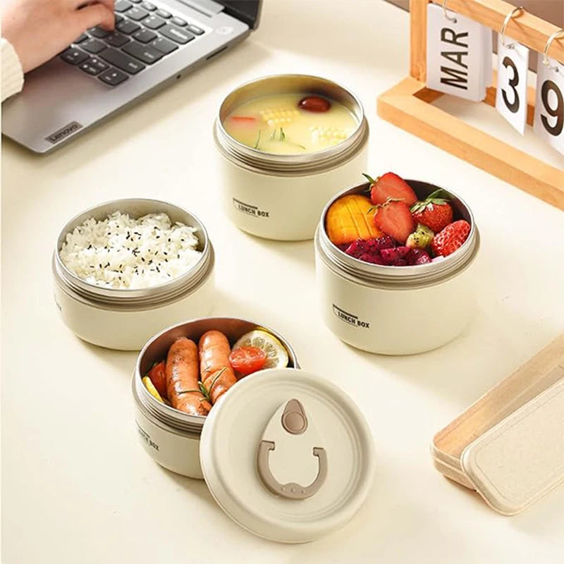 Insulated Food Lunch Container Set with Thermal Lunch Box and Stackable Containers