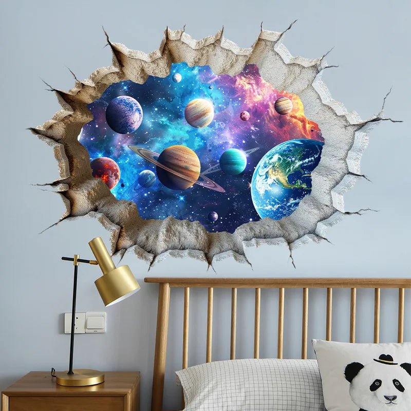 Space Planet Wall Sticker for Kids Bedroom Decor - Outer Space Theme
