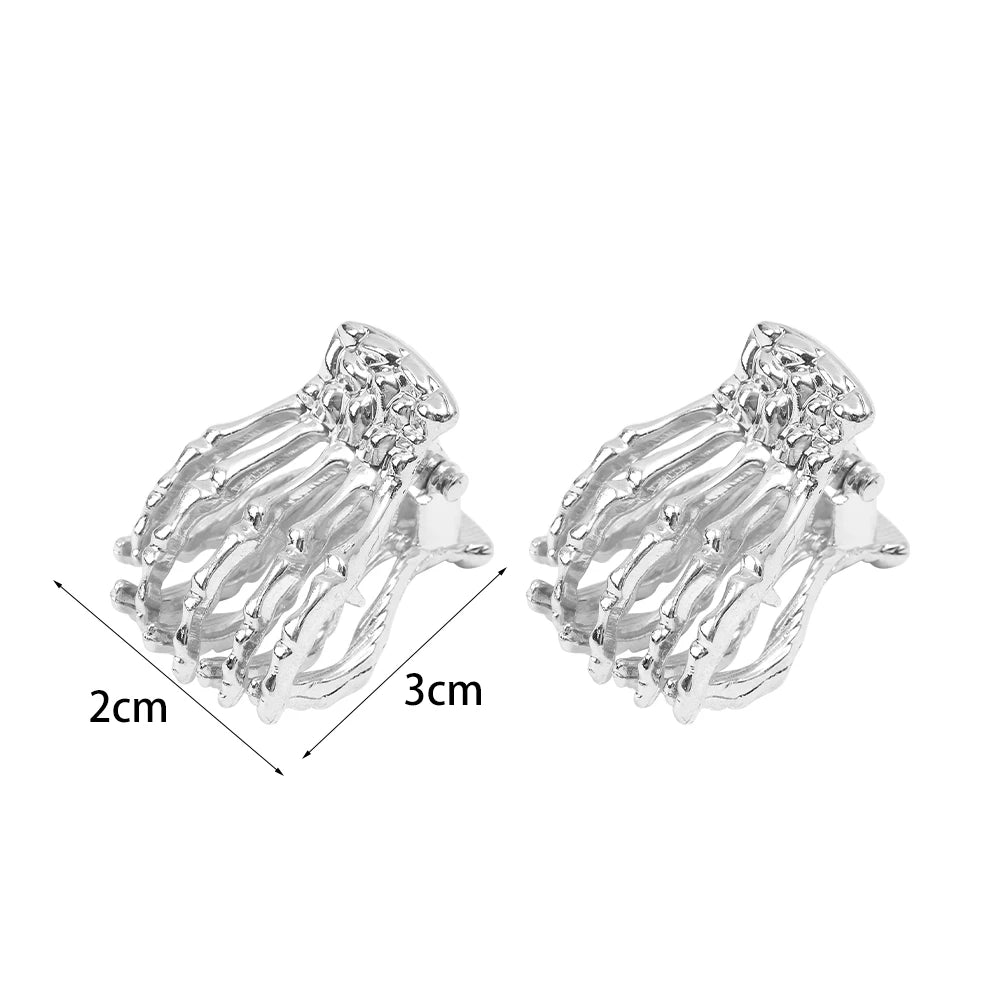 Gothic Skeleton Hand Shark Hair Clip Set Dark Punk Hair Accessories
