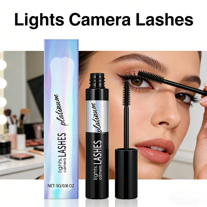 Long Lasting Waterproof Curling Mascara - Natural Finish, No Clumping, Lightweight, Smudge Proof