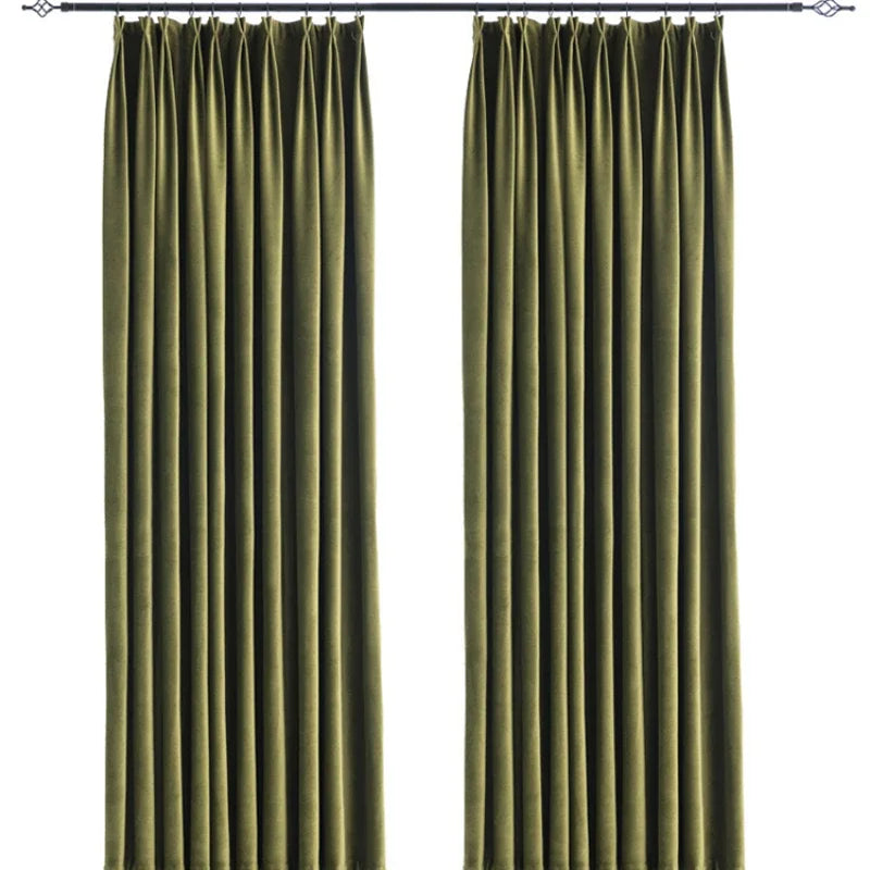 Luxury Velvet Curtains for Living Room & Bedroom - Blackout, French Minimalism