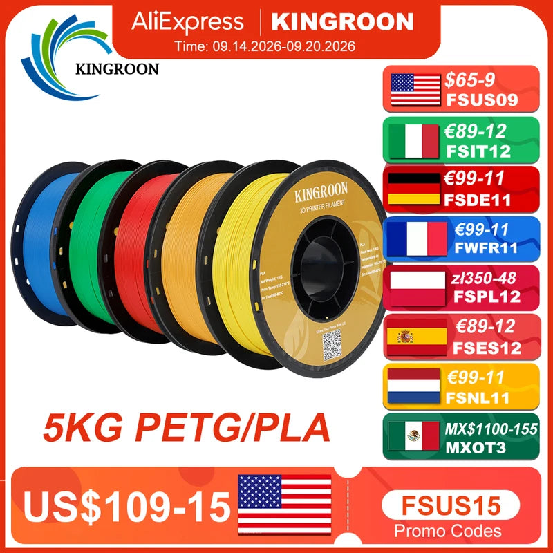 Multicolor 5kg PLA TPU PETG 3D Printer Filament Spool for FDM Printing