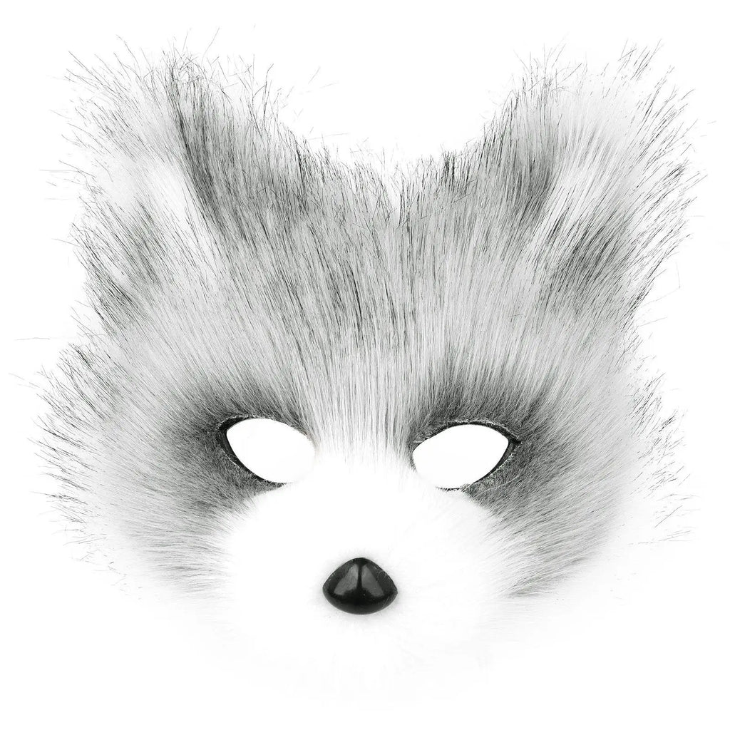 Faux Fur Animal Mask for Cosplay & Halloween - Cat, Fox, Bunny Styles