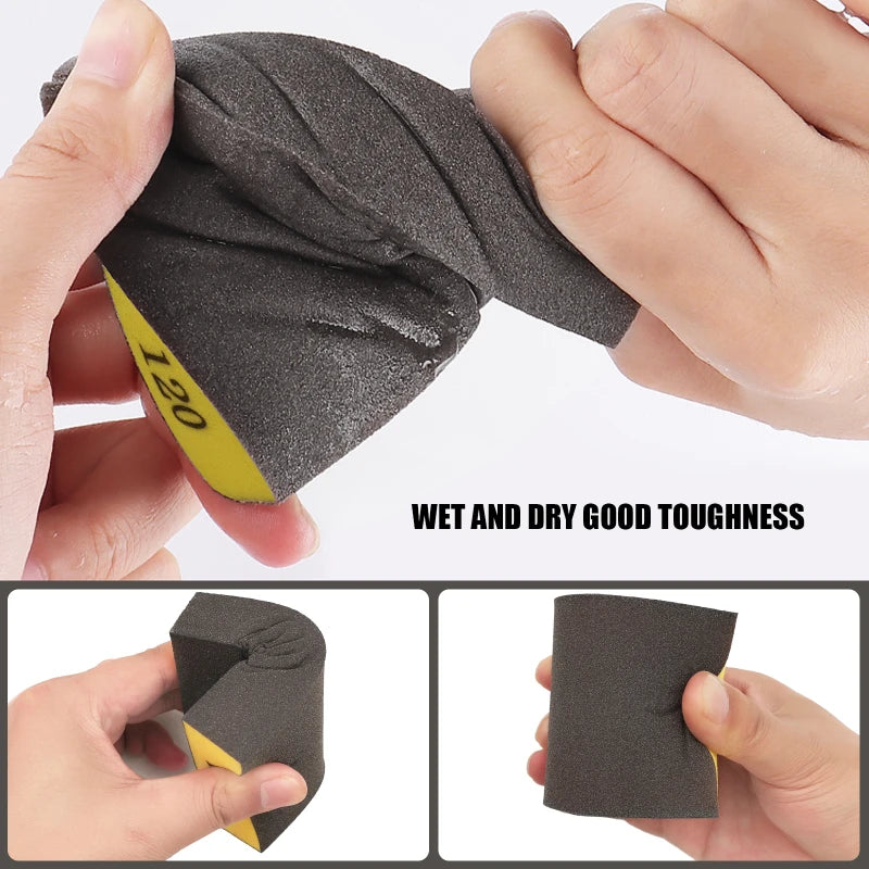 6-Piece Sanding Sponge Set with Coarse to Fine Grits for Wood Drywall Metal