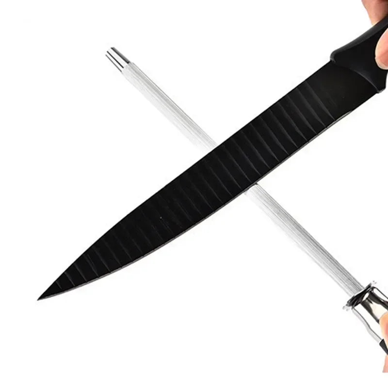 Professional Carbon Steel Knife Sharpener Rod with ABS Handle - Durable Kitchen Tool