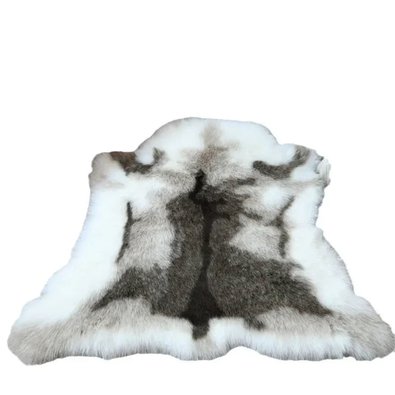 Minimalist Faux Reindeer Fur Carpet Floor Mat Bedroom Blanket Washable Bedside Rug