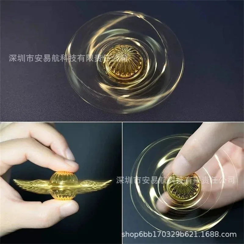 Fidget Spinner Toy with Gold Snitch Design - Stress Relief Finger Toy for Kids and Adults