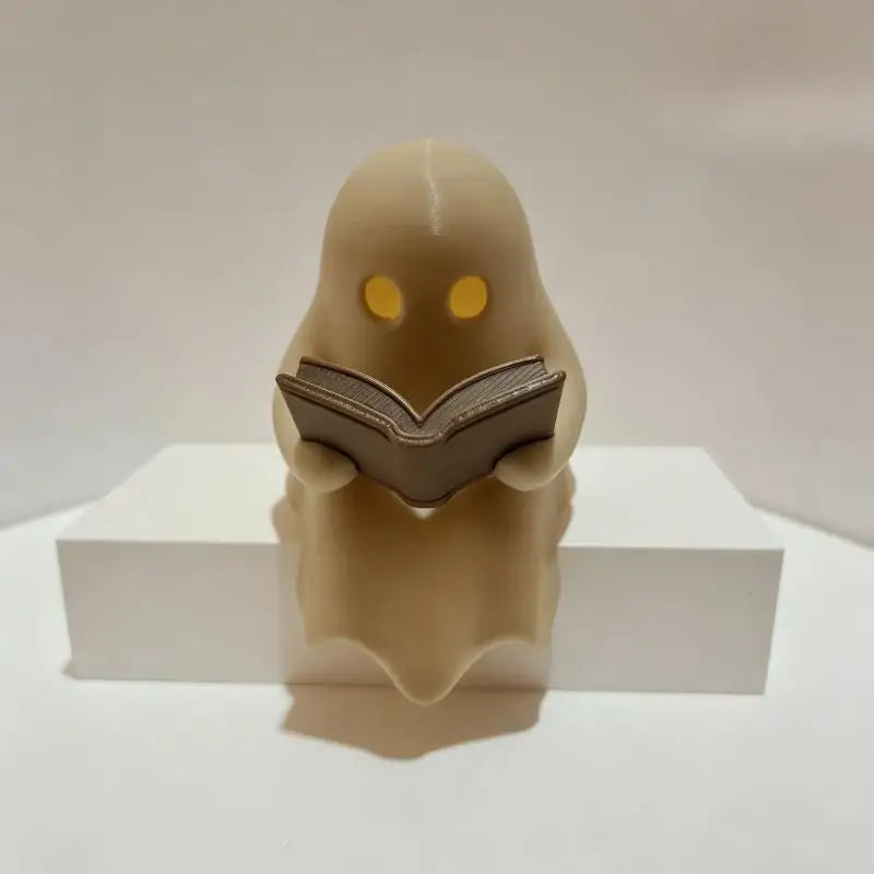 Halloween Desk Ornament Ghost Reading Book LED Light - Battery Operated Decor