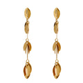 Long Leaf Drop Dangle Earrings - Stylish Handmade Metal Jewelry