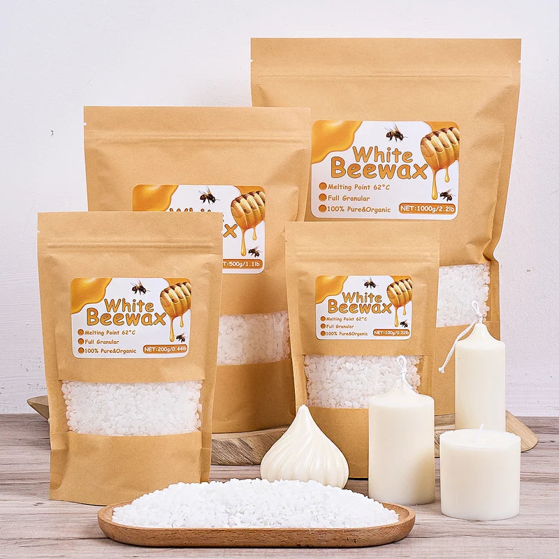 Natural Beeswax Granules for Candle Making - Pure, Scented, Smokeless Craft Material