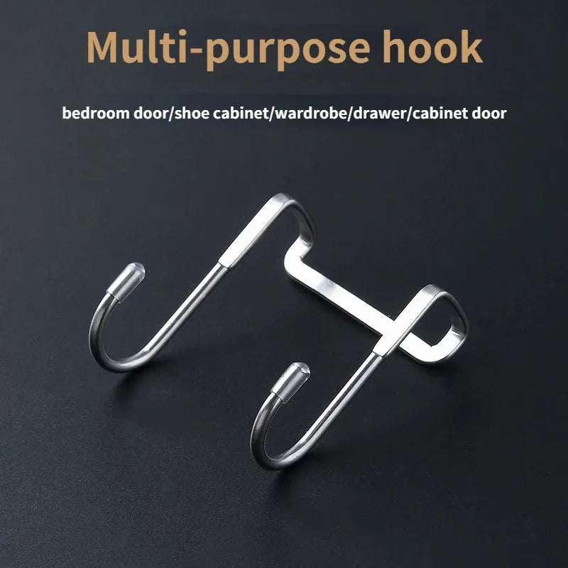 Stainless Steel S-Shape Hooks Set for Kitchen & Bathroom Storage - 5 Pack