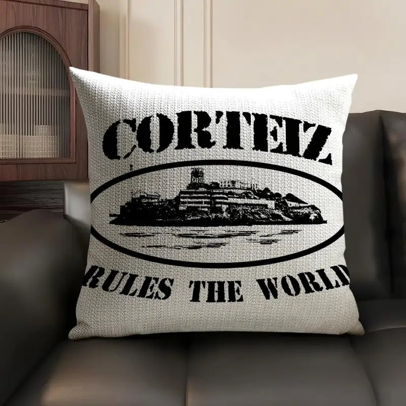 Linen Cushion Cover Double-Sided Printing Sofa Pillowcase Home Decor