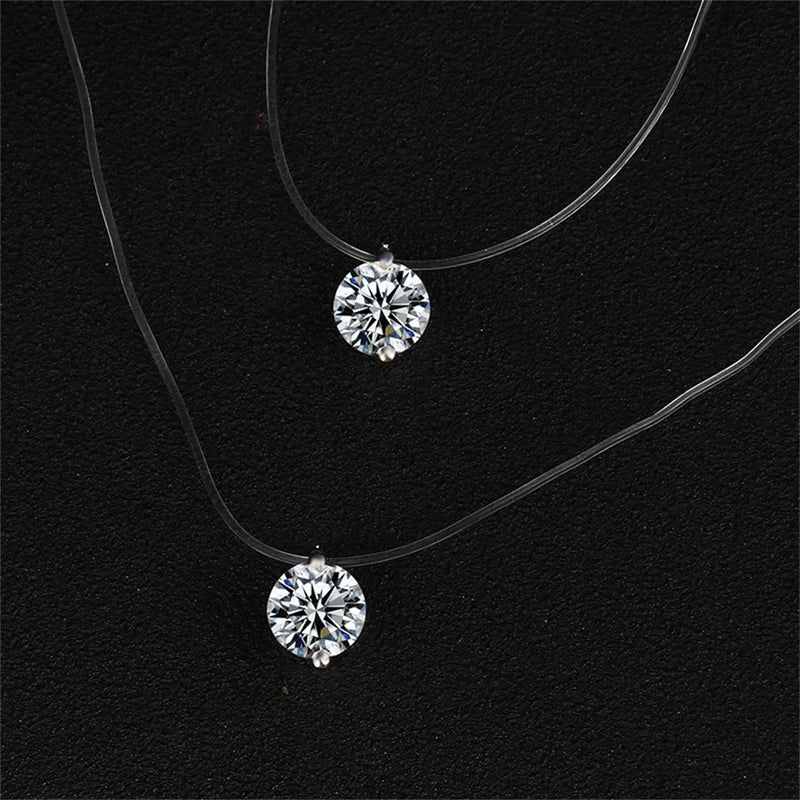 Minimalist Crystal Necklace for Women - Transparent Zircon Choker Jewelry