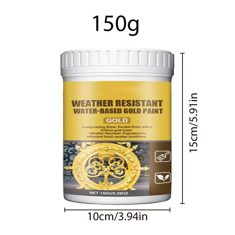 Gold Metal Art Paint 150g Weather-Resistant Gilding for Furniture Jewelry Crafts