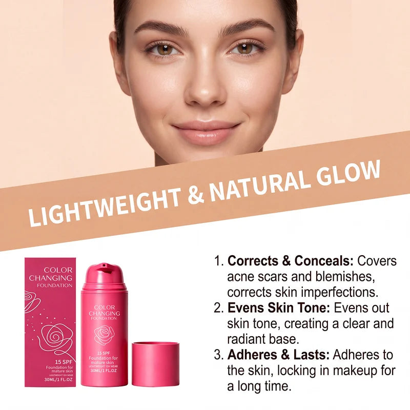 Temperature-Adjusting Foundation - Natural, Lightweight, Hydrating & Seamless Face Makeup