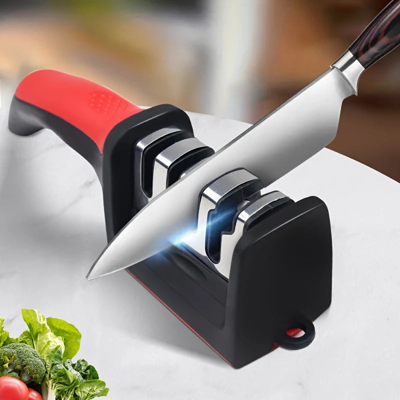 Professional Knife Sharpener - Tungsten Diamond Ceramic Blade System, No Assembly Needed
