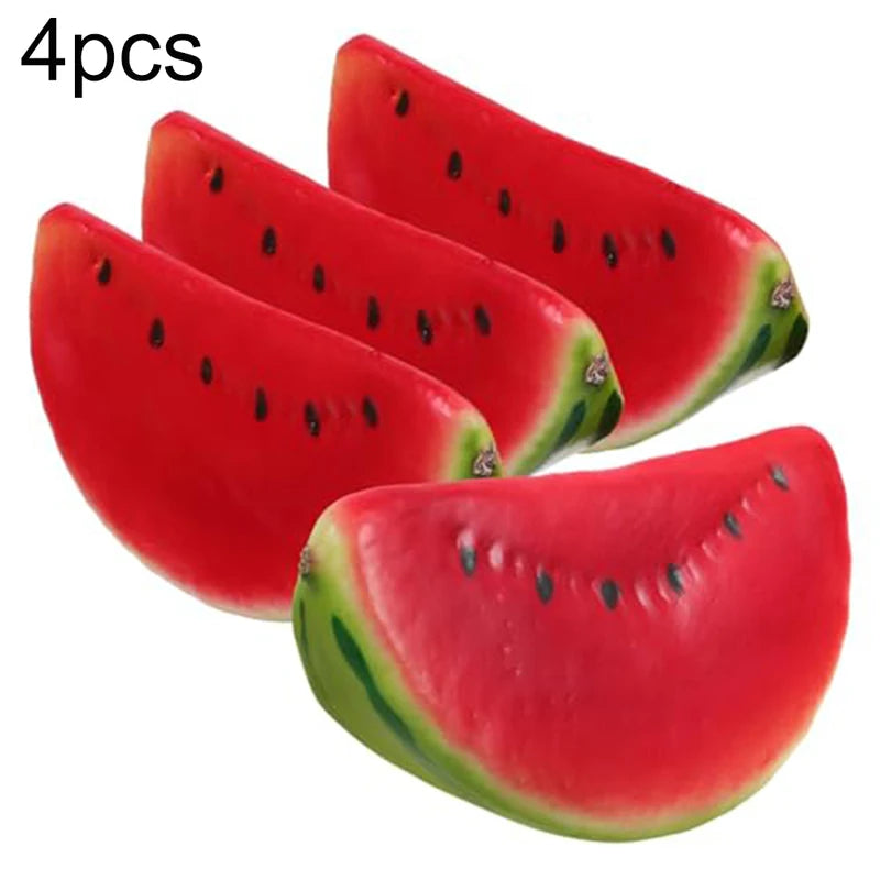 Artificial Watermelon Slices 4 Pack - Realistic Food Photography Props