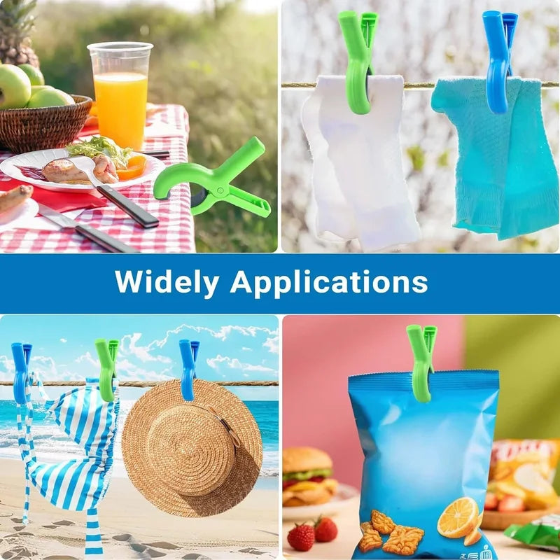 Heavy-Duty Beach Towel Clips Set - Windproof Clothes Pins for Sand & Windy Conditions