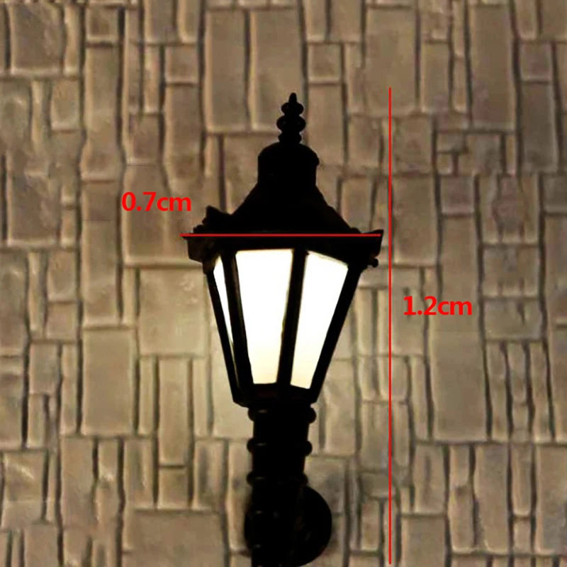 Dollhouse Wall Lamp LED Light for Miniature Garden and Room Decor - Warm White