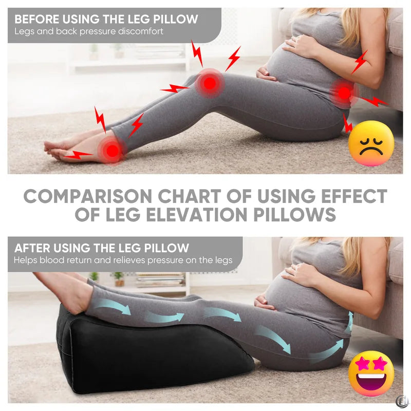 Inflatable Leg Elevation Pillow for Swelling Relief - Portable Wedge for Circulation
