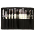 24-Piece Paint Brush Set for Watercolor Acrylic Gouache & Oil Painting - Nylon Hair, Aluminum Tubes