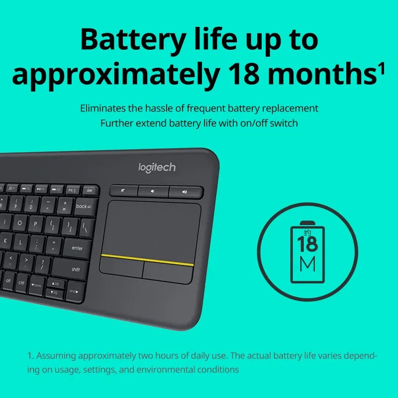 Wireless Touch Keyboard with Touchpad for Smart TV & Laptop - 87 Keys