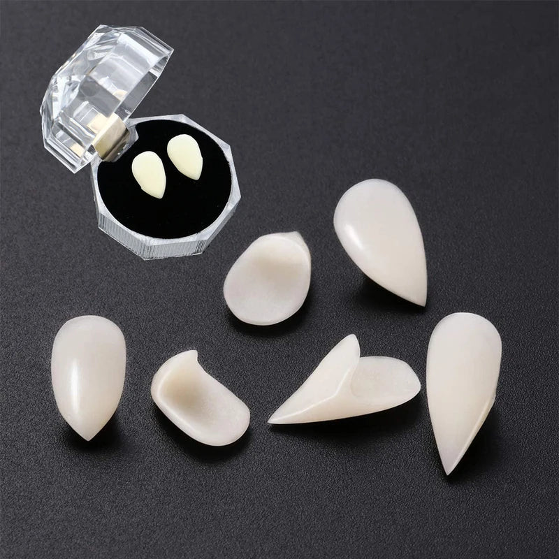 Vampire Teeth Fangs Cosplay Denture with Adhesive for Halloween Costume Prop