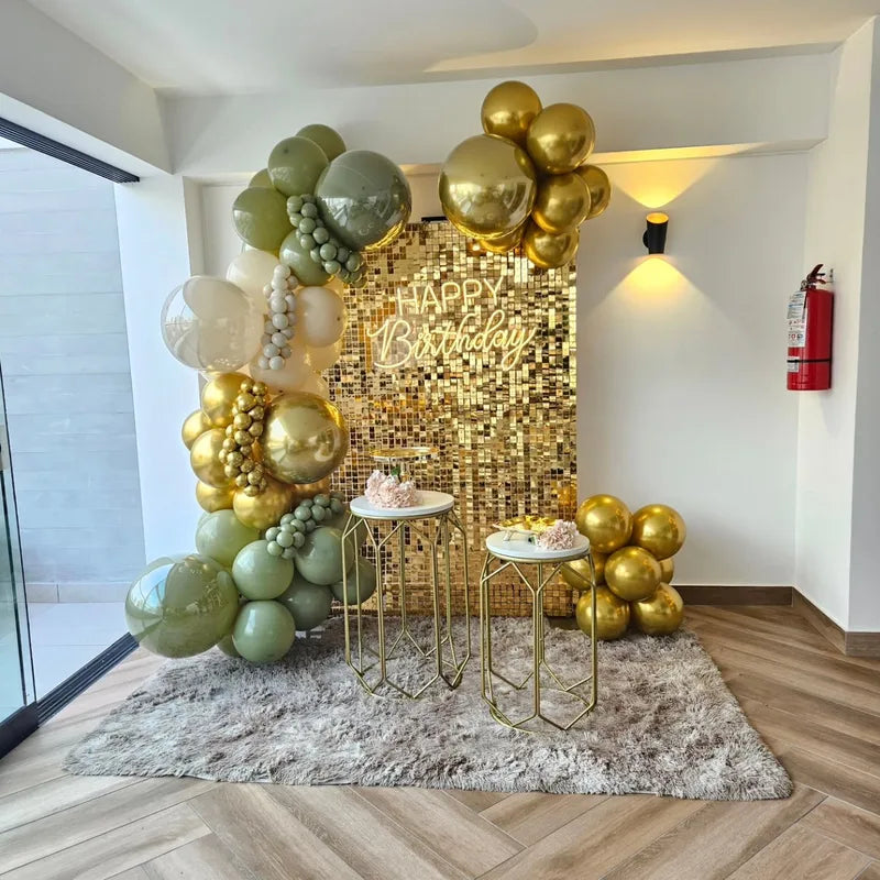 Gold Glitter Wall Backdrop Panels for Party & Wedding Decorations - 18 Pcs