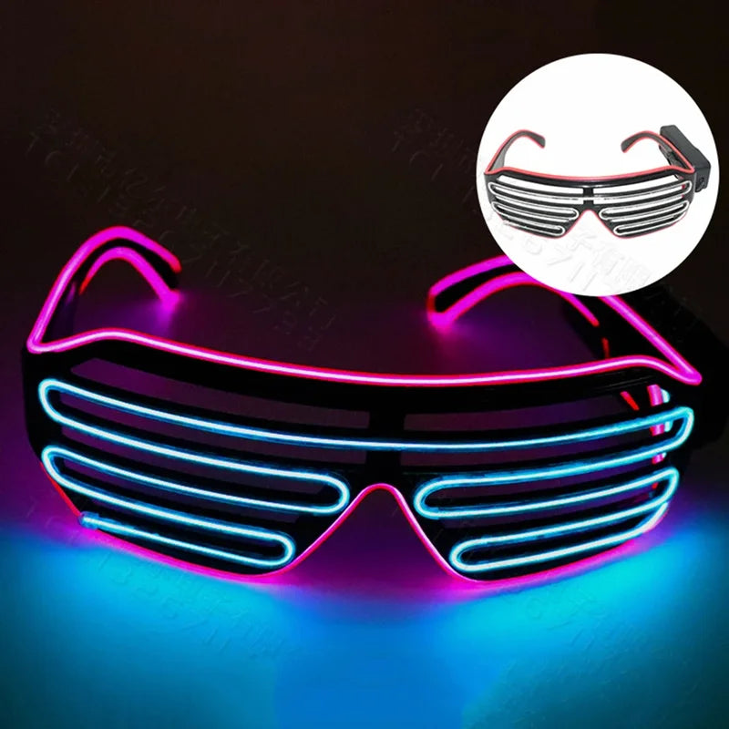 Wireless LED Glow-in-the-Dark Glasses for Parties Halloween Christmas Carnival