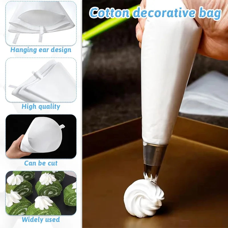 Reusable Waterproof Cloth Piping Bag for Cake Decorating - Various Sizes