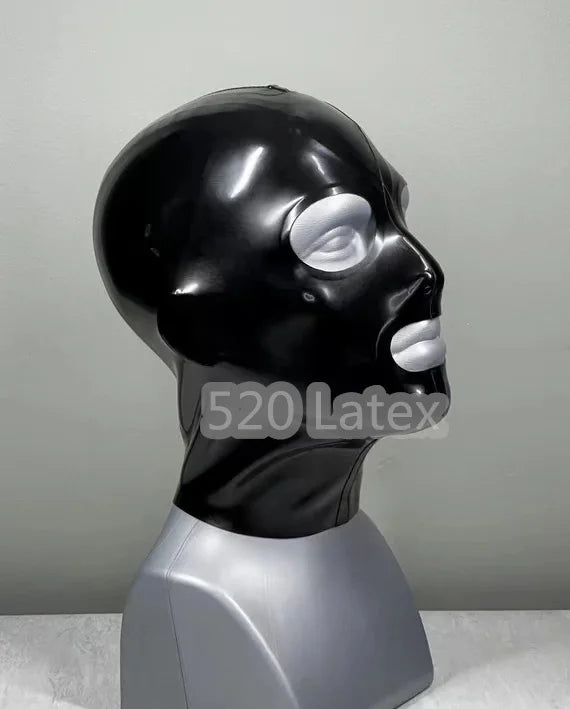 Natural Latex Classic Mask Hood with Open Eyes, Mouth & Nose for Cosplay Fetish Club Wear