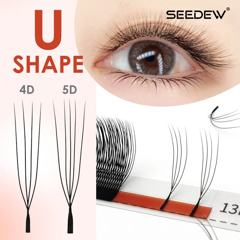 False Eyelash Clusters U-Shaped 3D/4D/5D Premium Lash Extensions for Natural & Glam Looks