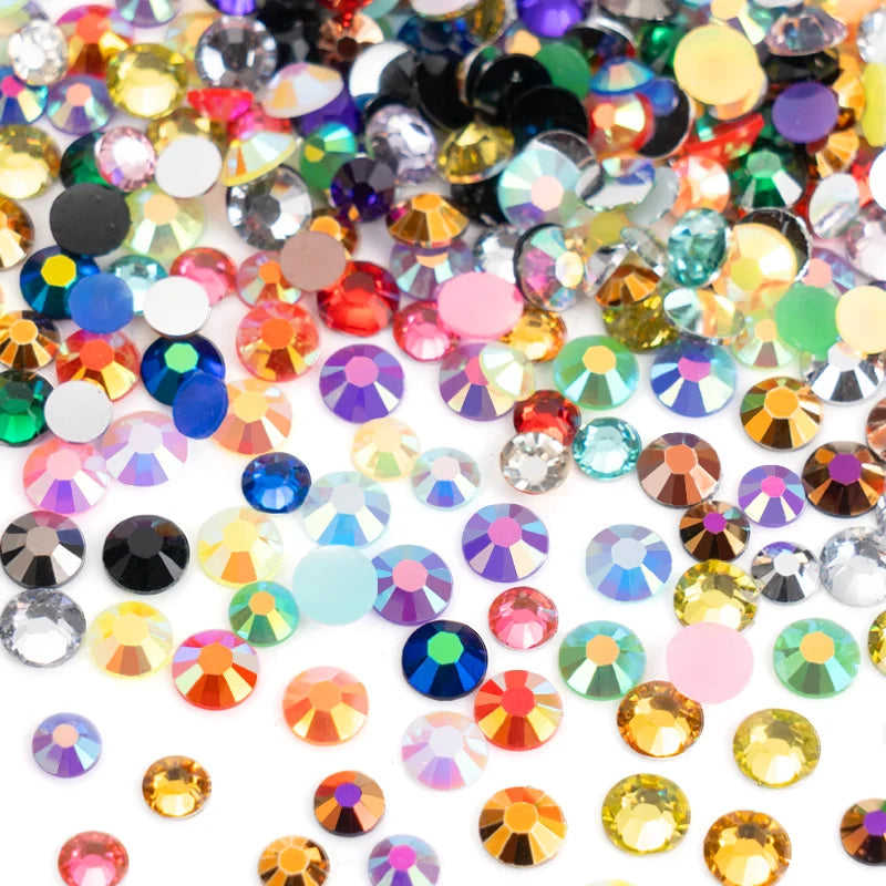 Resin Rhinestone Set 7200pcs Flatback Glue-On Nail Art Decorations