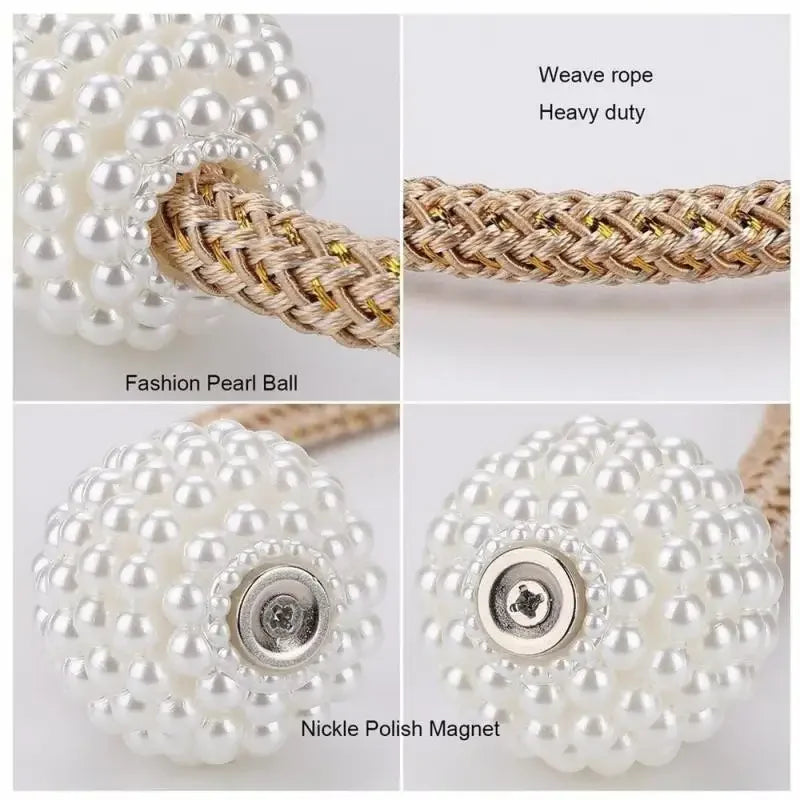 Pearl Magnetic Curtain Holders Tie Back Clips for Elegant Home Decor