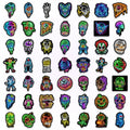 Halloween Neon Skeleton Stickers Waterproof Decorative Decal Set for Laptops & Luggage