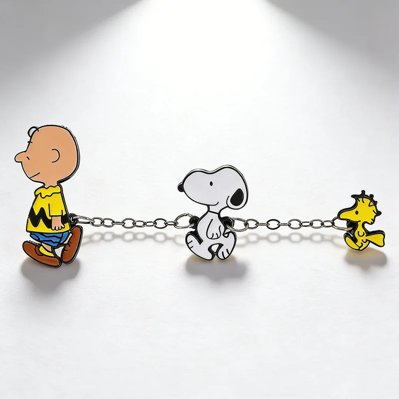 Snoopy Enamel Badge Pins Set - Cartoon Brooch for Backpack & Clothes