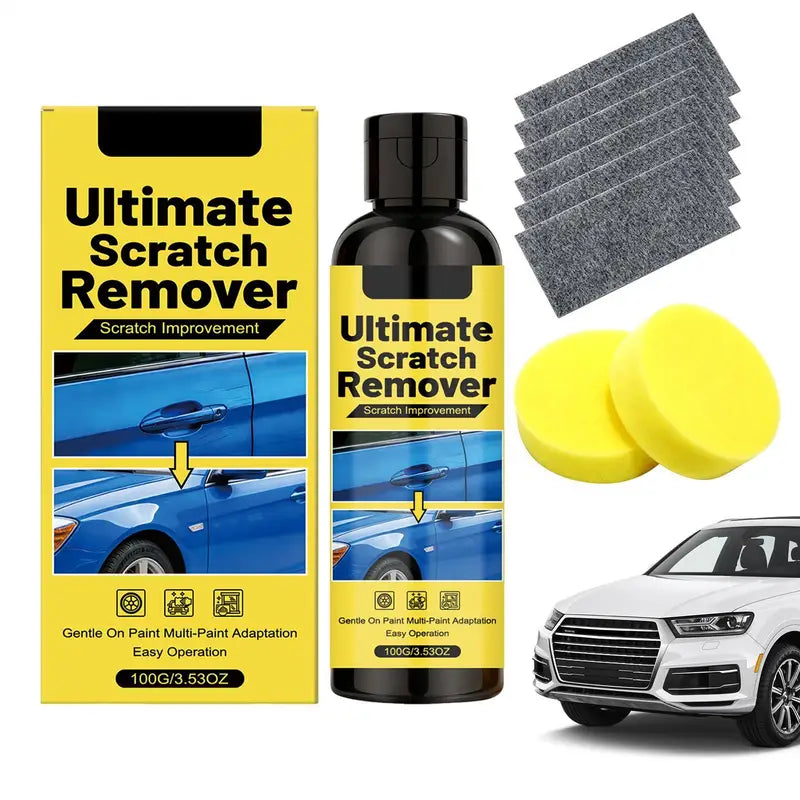 Car Scratch Repair Cream and Polishing Wax Kit with Sponges & Cloths