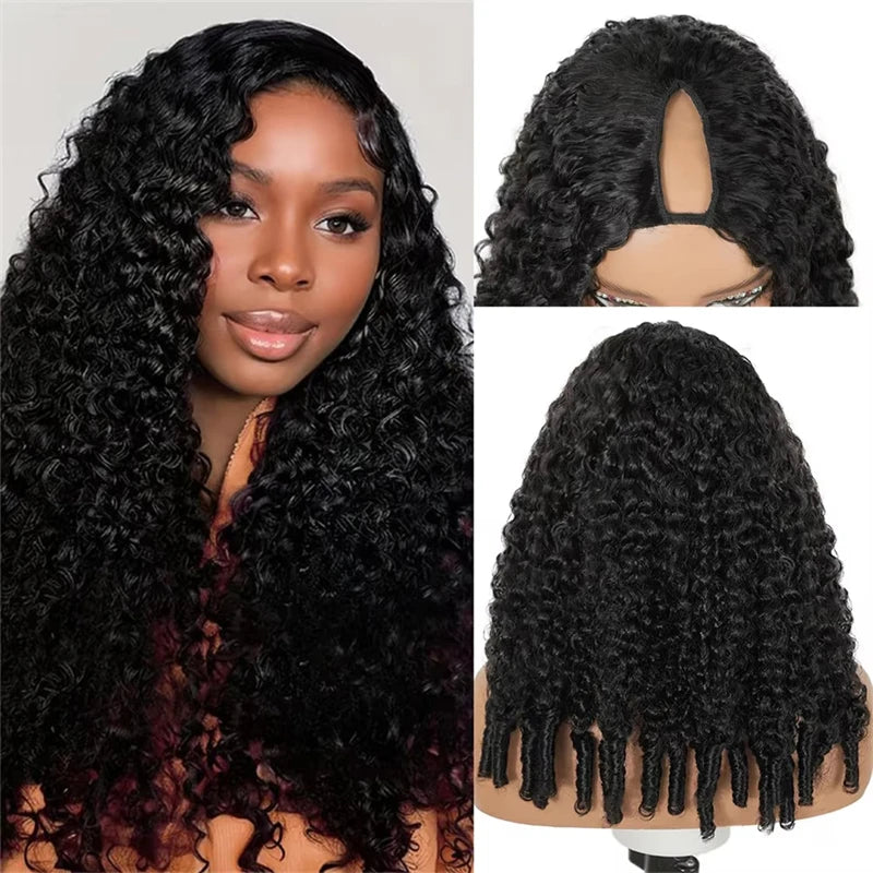 250 Density Burmese Curly V Part Human Hair Wig 30 Inch Glueless & Drawstring