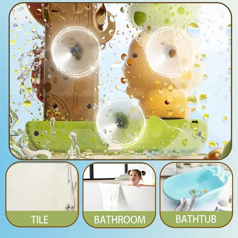 Baby Bath Toy Waterwheel with Suction Cup - Duck & Flower Shapes for Shower & Tub - Unisex Kid Gift