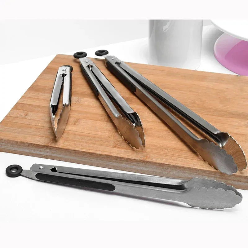 BBQ Grill Tongs Stainless Steel Food Clips for Camping Kitchen Outdoor Cooking