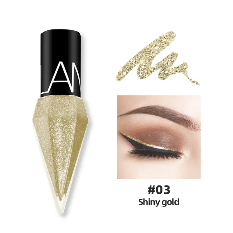 Liquid Glitter Eyeshadow & Eyeliner Set - Sparkling Silver & Rose Gold Colors