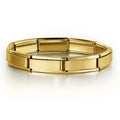 Women Men Stainless Steel Bangles Charms Jewelry Bracelets - Gold & Green Variants
