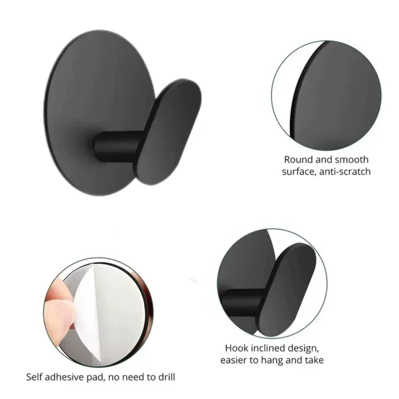 Heavy Duty Self-Adhesive Wall Hooks for Bathroom & Kitchen - Waterproof Plastic Hangers