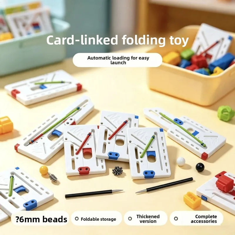 Foldable Portable Card Transformable Slingshot Stress Relief Toy - 3D Print Plastic, No Steel Ball
