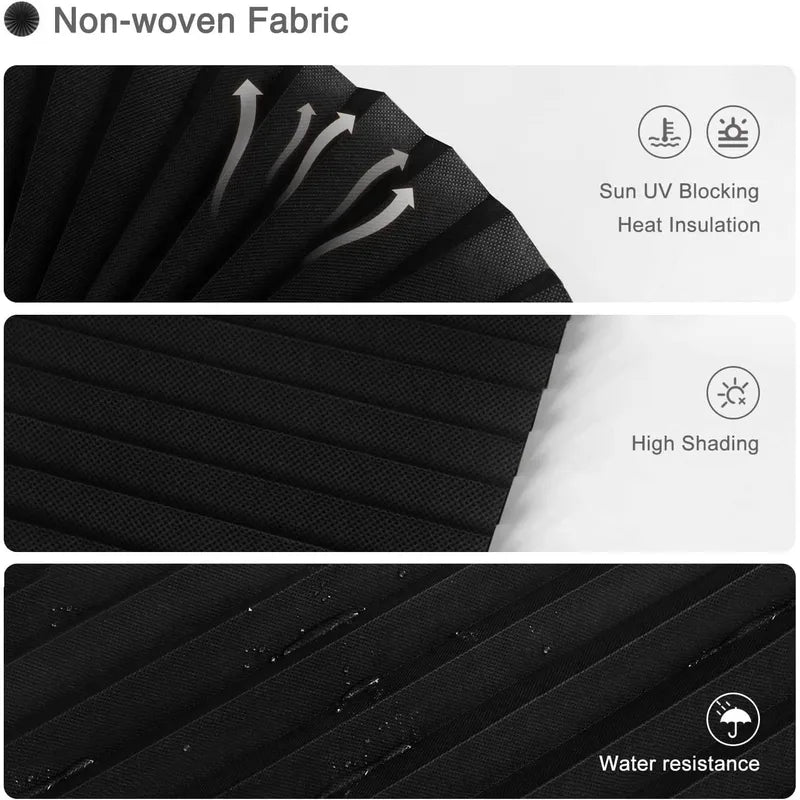Blackout Pleated Window Blinds - Self-Adhesive Cordless Fabric Shades for Room Darkening