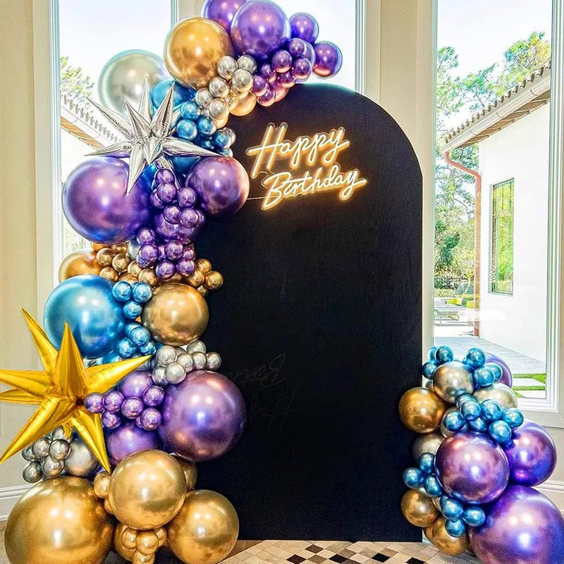 18-Inch Metallic Latex Balloons for Party Decorations - Gold, Silver & More